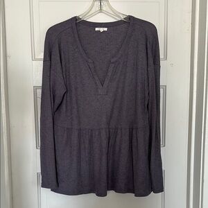 Maurices Women's Dark Purple peplum Tunic Top